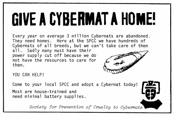Every year on average 3 million Cybermats are abandoned.